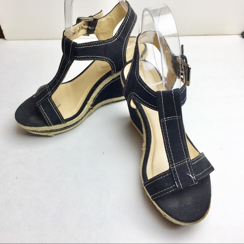 Bass black wedges Sandal Size 6.5